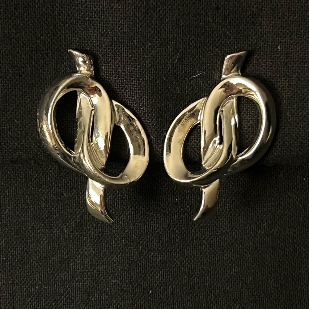 Vintage Coro Silver Knot Earrings